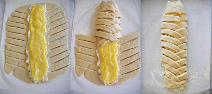 слоеный дрожжевой пирог с творогом